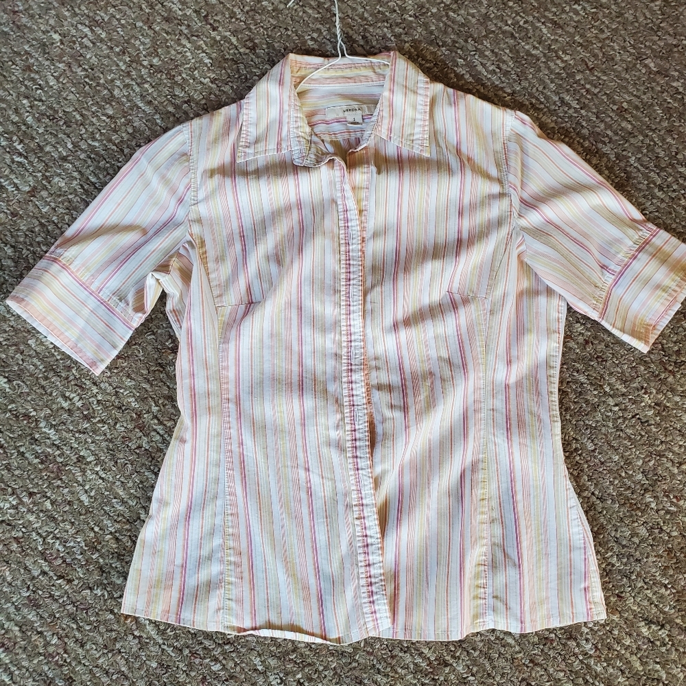 MERONA Pink/White Stripes Botton down Shirt